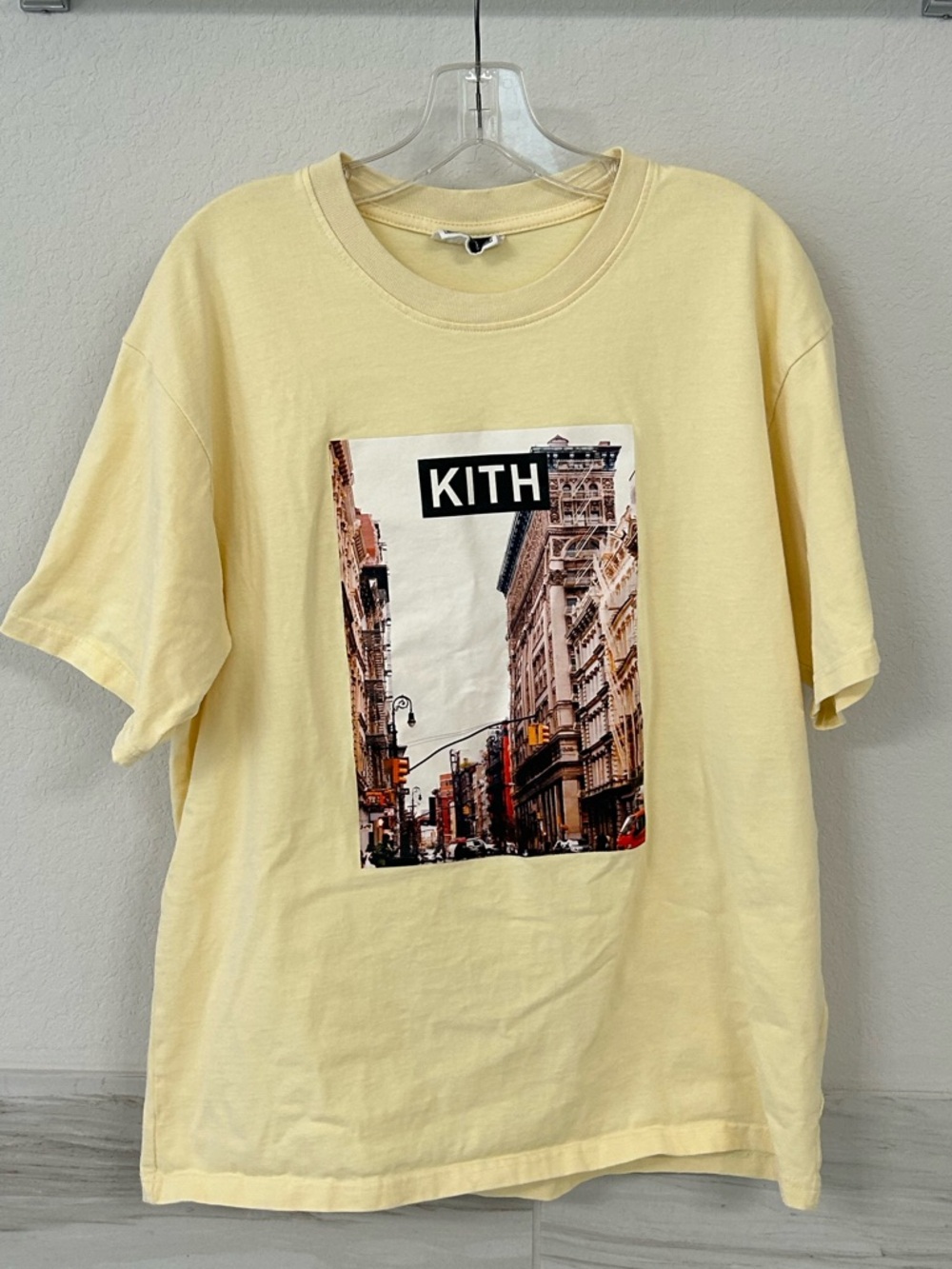 Kith Cream Short Sleeve Tee with Navy Label